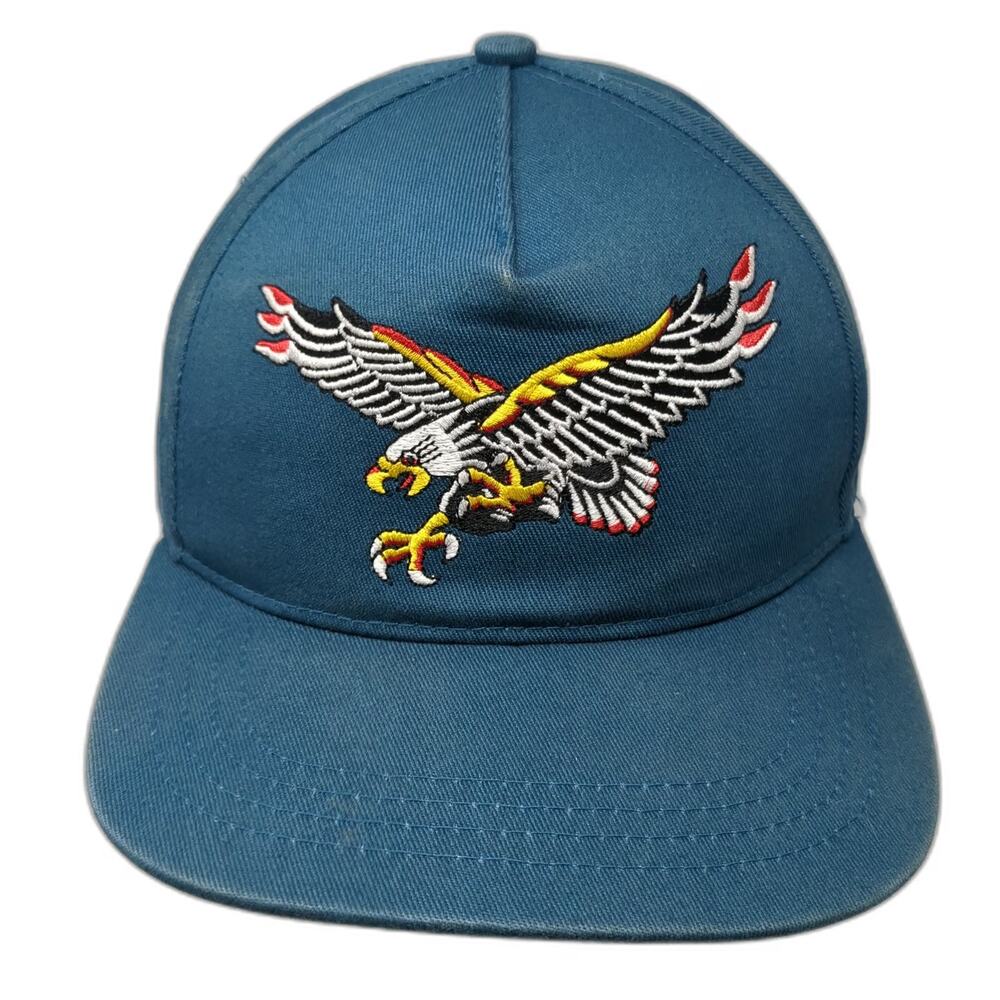 Indestructible Mfg Co 5 Panel Blue OSFM Eagle Embroidery Snapback Hat Graphic